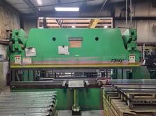 250 Ton, Accurpress #725012, Press Brake, 12' overall, 124" between housing, 8" Stroke, 10" Throat, 8" Shut