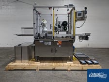 R+D #Custom Automation, Robotic Label Machine w/ Fanuc Mutli Axis Robot, AB PLC Control, Belt Conveyor, 220