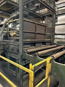 Goff #10' Plate Blast Conveyor, 10' width x 8" Thick, 30 HP per wheel, dust collector