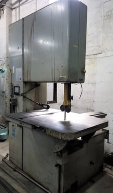 36" x 20" Grob #2S36U, High Sped Vertical Bandsaw, 36" x 36" Tilt Table, 10 HP, 15000 FPM, 440 V.