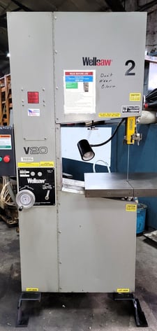 20" Wellsaw #V20, Vertical Bandsaw, 3 HP, 177" Blade Length