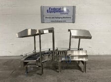16" wide, CPW, Powered Roller Conveyor, 90 deg. Angle section, on legs