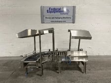 16" wide, CPW, Powered Roller Conveyor, 90 deg. Angle section, on legs