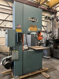 36" x 20" DoAll #ZV-3620, high speed vertical band saw, 15 HP AC inverter band drive, like new, 2014