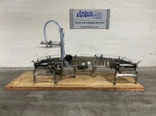 16" wide x 3' long, CPW, Powered Roller Conveyor, 90 deg. Angle sections, on legs