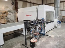 Makor #Q-One, Flat Panel Finishing Line, Loading Conveyor, Paperbelt Sprayer, Three Lamp UV Oven, Outfeed