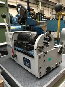 2" Clarke & Lewis #2SD-3, air vise, flares/squares/burrs, 1/8"-2" OD, beads 7/16"- 1-1/2", vari-speed, 1/2 HP