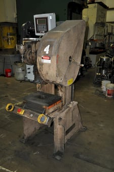 25 Ton, Rousselle #3, OBI Press, 2" Stroke, 10.75 Shut Height, 135 SPM, 20" x 14" Bed, Air Clutch & Brake