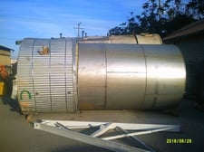 5400 gallon Stainless Steel jacketed tank, 7' 7" dia. x 16' straight side, cone top & bottom