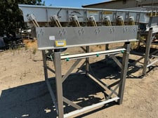 46" wide x 7' long, Best #2199-225-1, Stainless Steel vibratory feeder, 8" high sidewalls, dual vibrator