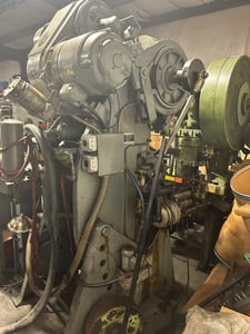 45 Ton, L & J #45, OBI stamping press, 3" stroke, high speed roll feed, 28" x 18" bed, 10" Shut Height, 100