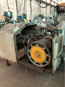 Baird #2, 4-slide, 1/8" wire diameter, 1" ribbon, 2 plane straightener, 8" feed, variable speed