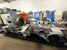 No. 4A Warner & Swasey, M3580, saddle type turret lathe, 9.5" spindle hole, chip pan & coolant