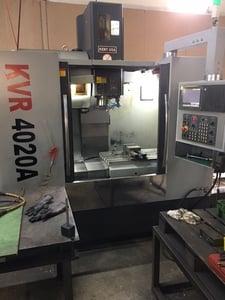 Kent #KVR-4020A, vertical machining center, 24+1 automatic tool changer, 39.4" X, 19.7" Y, 20.5" Z, 10000