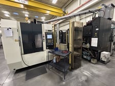 Makino #E33, CNC vertical machining center with System 3R Work Master robot, 25.6" X, 17.7" Y, 17.7" Z, 40000