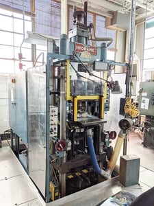 60 Ton, Hydramet #HCW-60XL, powder metal compaction press, 9" fill depth, Relay controls