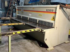 1/4" x 10' Accurshear #625010, hydraulic power squaring shear, 36" back gauge, 20 HP, 22-44 SPM