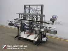 Accutek #APOF10, Liquid Pressure Gravity Overflow Filler, 10' L x 4-1/2" W Conveyor, 1/2 HP