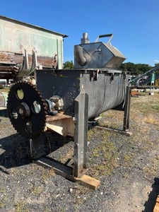 76 cu.ft. Stainless Steel ribbon blender, 36" wide x 96" long, 20 HP, mounted on mild steel frame