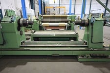 49" Kampf #RKW406, foil slitting line, 39" unwind diameter, 27.5" rewind diameter, 2600 FPM