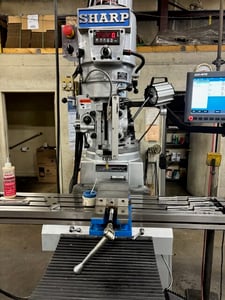 Sharp #TMV-DVS/MP-2, 10" x54" tbl., 3 HP, 31" X, 15.5" Y, 5" Z, 4500 RPM, R-8, 2-Axis, Acu-Rite Millpwr G2