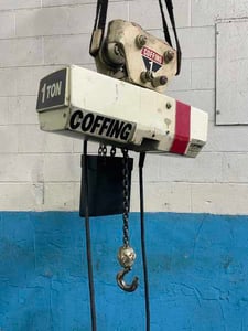 1 Ton, Coffing #EC.2016.3, electric chain hoist, push button pendant Control, 1 HP, 16 FPM