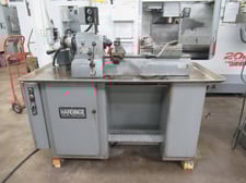9" x 18" Hardinge #DV-59, second operation lathe, vari-speed, endworking turret, production cross-slide