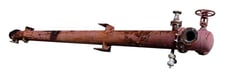 250 sq.ft., 120 psig shell, 75 psig tube, Hunt Tool Co. #12-240-430, horizontal heat exchanger, 650°F shell