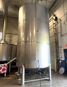 6000 gallon Specific Mechanical Systems, jacketed sanitary Stainless Steel tank, 8' 6" dia.x 14' T/T