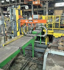 Samuel #SMSBM10/VS32, bar & shapes packaging line, 40' infeed conveyor length, hydraulic power unit