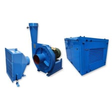 3450 cfm, 61 S.P., Alusuisse Alesa, pressure blower, 300 sq.ft., inlet filter & acoustic enclosure