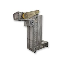 Stainless Steel Bucket Lift Elevator Z Conveyor, 12" W x 4.25" L x 2.25" D buckets, 76" discharge