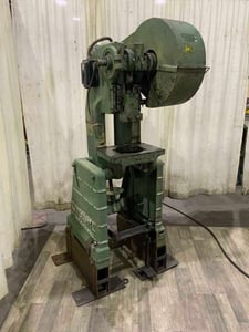 15 Ton, Rousselle #2, OBI flywheel press, 2" stroke, 7-3/4" Shut Height, 160 SPM, 1 HP, mechanical clutch