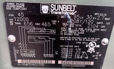 45 KVA 12000 Delta Primary, 208Y/120 Secondary, Sunbelt Solomon, RTS