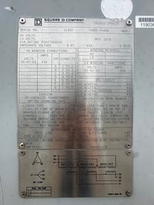 1000 KVA 13800 Delta Primary, 480Y/277 Secondary, Square D