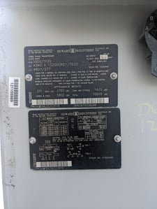 1000 KVA 4340 Delta x 13200 Delta Primary, 480Y/277 Secondary, Howard Industries
