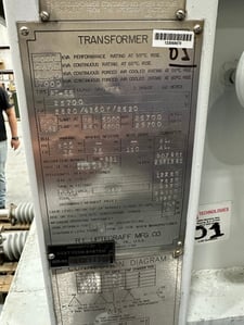 5000/7000 KVA 25700 Delta Primary, 2520/4360Y/2520 Secondary, R.E. Uptegraff