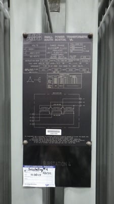 1500/1725 KVA 13000 Delta Primary, 480Y/277 Secondary, ABB