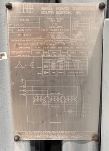 2500/3125 KVA 12470 Delta Primary, 480Y/277 Secondary, ABB