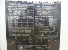 10000 KVA, 67000 Delta Primary, 13800Y/7970 Secondary, Sunbelt