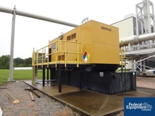 600 KW Caterpillar, Generator, diesel fired, 480 Volts, 3 phase, in outdoor enclosure, mounted on fuel tank