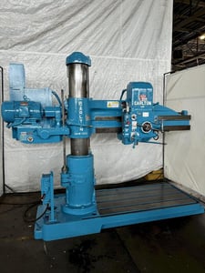 5' -11" Carlton #1A, radial arm drill, 40-1500 RPM, #4 taper, 12" spindle travel