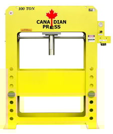 100 Ton, Machineco (Canadian Press division) #HFP-100, H-frame hydraulic press, 16" stroke, 10 HP, 9" bore