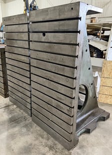 3 5" x 72" x 5" Giddings & Lewis, heavy duty cast iron angle plates (2 available)