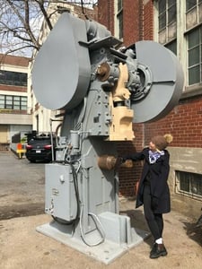 75 Ton, Cleveland #9H, Horning Punch Press, air-clutch and brake, 4" Stroke, 14" x 14" Ram, 15" Throat, 10"