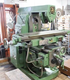 Horizontal Milling Machine, 13" x 52" Table, 45 deg. Table Swivel angle, 18 Spindle Speeds, 30-1500 RPM, 220 V