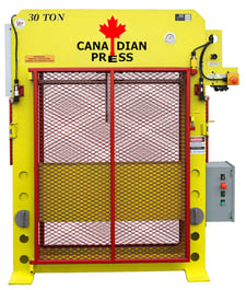30 Ton, MachineCo (Canadian Press Division) #HFP-30, H-Frame Hydraulic Press, 16" Stroke, 5" Bore, 2.5" Rod