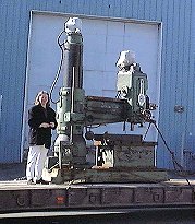 5' -14" Kitchen & Wade #50E24, Radial Drill, 4.5' max Swing, 36" x 36" box Table, #5 MT, 7.5 HP, 36-1200 RPM