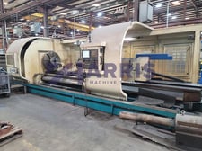 Clausing, CNC lathe, Fanuc 18iTB, 45" swing x 170" centers, 28" swing over cross slide, 4-jaw 35" chuck, 6"