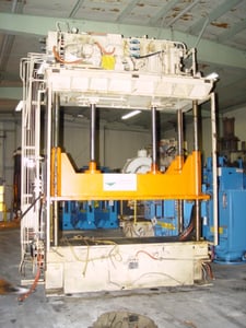 50 Ton, HSI, 100" x 42", down-act, 4-post, 66" daylight, 43" stroke, 30 HP, 200" tall, #1663